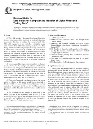 Standardhandbuch für Datenfelder für die computergestützte Übertragung digitaler Ultraschallprüfdaten