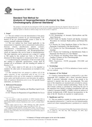 Standardtestmethode zur Analyse von Isopropylbenzol (Cumol) mittels Gaschromatographie (externer Standard)