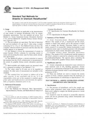 Standardtestmethoden für Arsen in Uranhexafluorid