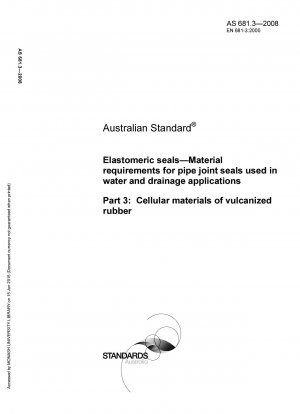 Elastomerdichtungen – Materialanforderungen für Rohrverbindungsdichtungen für Wasser- und Entwässerungsanwendungen – Zellmaterialien aus vulkanisiertem Gummi