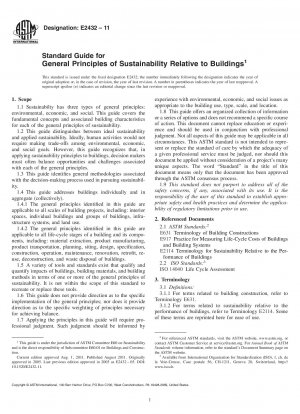 Standardhandbuch für allgemeine Grundsätze der Nachhaltigkeit in Bezug auf Gebäude