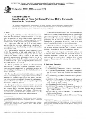 Standardhandbuch zur Identifizierung faserverstärkter Polymer-Matrix-Verbundwerkstoffe in Datenbanken
