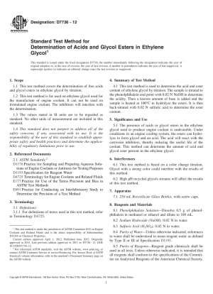 Standardtestmethode zur Bestimmung von Säuren und Glykolestern in Ethylenglykol