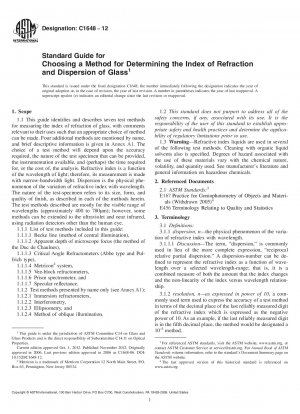 Standardhandbuch zur Auswahl einer Methode zur Bestimmung des Brechungsindex und der Dispersion von Glas