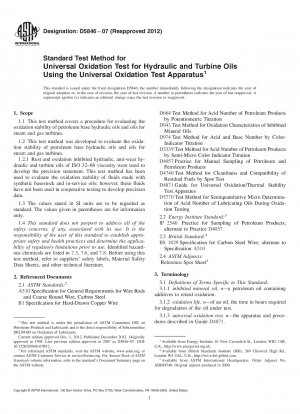 Standardtestmethode für den universellen Oxidationstest für Hydraulik- und Turbinenöle unter Verwendung des universellen Oxidationstestgeräts