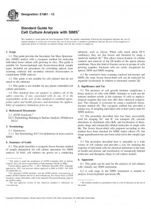 Standardhandbuch für die Zellkulturanalyse mit SIMS