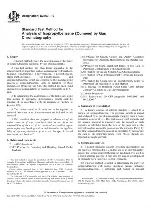 Standardtestmethode zur Analyse von Isopropylbenzol (Cumol) mittels Gaschromatographie