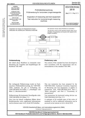 Prüfung von Mess- und Prüfmitteln - Prüfanweisung für horizontale Längenmessgeräte