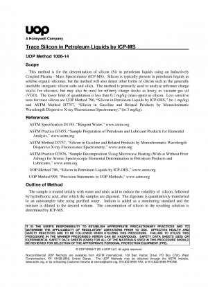 Spuren von Silizium in Erdölflüssigkeiten mittels ICP-MS