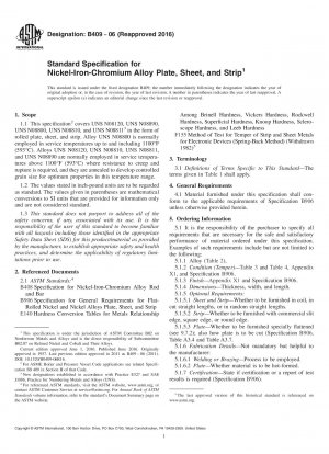 Standardspezifikation für Platten, Bleche und Bänder aus Nickel-Eisen-Chrom-Legierung