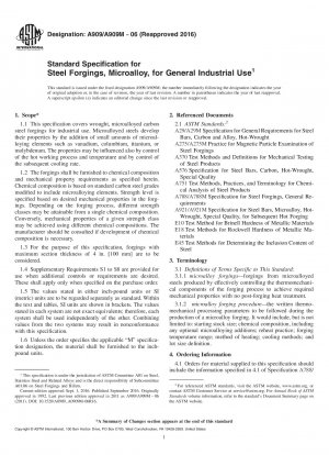 Standardspezifikation für Schmiedeteile aus Stahl, Mikrolegierung, für den allgemeinen industriellen Einsatz