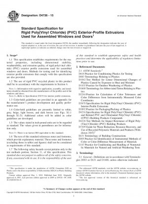 Standardspezifikation für starre Extrusionsprofile aus Poly(vinylchlorid) (PVC), die für zusammengebaute Fenster und Türen verwendet werden