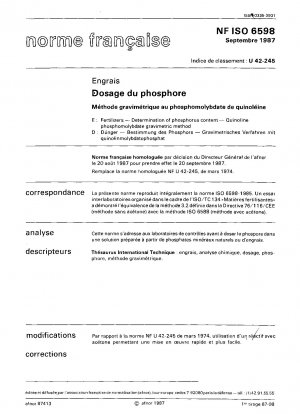 Düngemittel - Bestimmung des Phosphorgehalts - Gravimetrische Methode mit Chinolinphosphomolybdat.