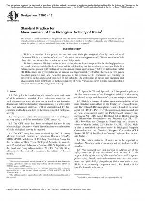 Standardpraxis zur Messung der biologischen Aktivität von Ricin