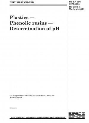 Methode 451K Kunststoffe – Phenolharze – Bestimmung des pH-Werts