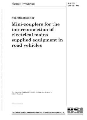 Spezifikation für Mini-Kupplungen zur Verbindung von netzversorgten Geräten in Straßenfahrzeugen
