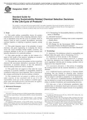 Standardleitfaden für nachhaltigkeitsbezogene Entscheidungen zur Chemikalienauswahl im Lebenszyklus von Produkten