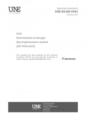 Stahl – Bestimmung von Stickstoff – Spektralphotometrisches Verfahren (ISO 4945:2018)