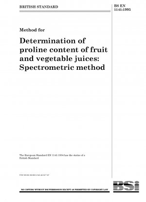 Methode zur Bestimmung des Prolingehalts von Obst- und Gemüsesäften: Spektrometrische Methode