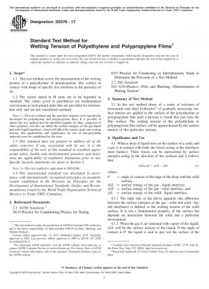 Standardtestmethode für die Benetzungsspannung von Polyethylen- und Polypropylenfolien