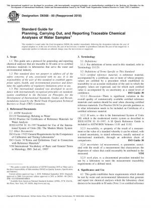 Standardhandbuch für die Planung, Durchführung und Berichterstattung rückverfolgbarer chemischer Analysen von Wasserproben
