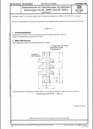 Stabisolator für Oberleitungen für Betriebsspannungen bis 1000 V Wechselstrom und 1500 V Gleichstrom; Isolator