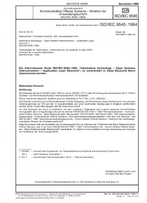 Informationstechnologie – Offene Systemverbindung – Struktur der Anwendungsschicht (ISO/IEC 9545:1994)