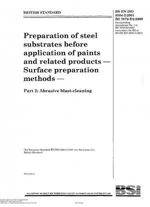 Vorbereitung von Stahluntergründen vor dem Auftragen von Farben und verwandten Produkten – Methoden zur Oberflächenvorbereitung – Teil 2: Strahlreinigung