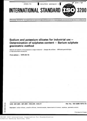 Natrium- und Kaliumsilikate für gewerbliche Zwecke; Bestimmung des Sulfatgehalts; Gravimetrische Methode mit Bariumsulfat