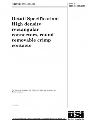 Detailspezifikation: Rechteckige Steckverbinder mit hoher Dichte, runde, abnehmbare Crimpkontakte