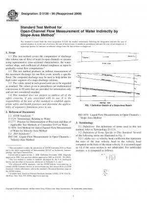 Standardtestmethode für die indirekte Durchflussmessung von Wasser in offenen Kanälen mittels der Slope-Area-Methode