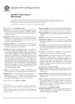 Standardterminologie der Mikroskopie