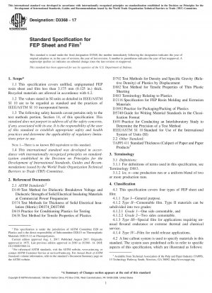 Standardspezifikation für FEP-Folie und -Folie