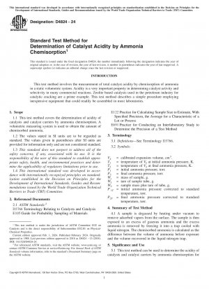 Standardtestmethode zur Bestimmung der Katalysatorsäure durch Ammoniak-Chemisorption