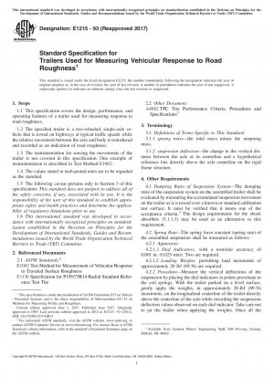 Standardspezifikation für Anhänger zur Messung der Fahrzeugreaktion auf Straßenunebenheiten