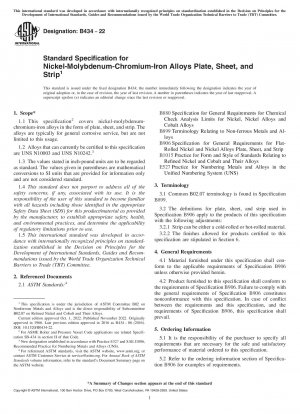 Standardspezifikation für Platten, Bleche und Bänder aus Nickel-Molybdän-Chrom-Eisen-Legierungen