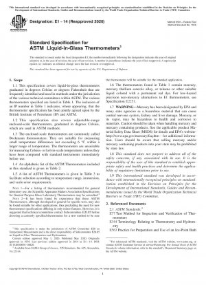 Standardspezifikation für ASTM Liquid-in-Glass-Thermometer