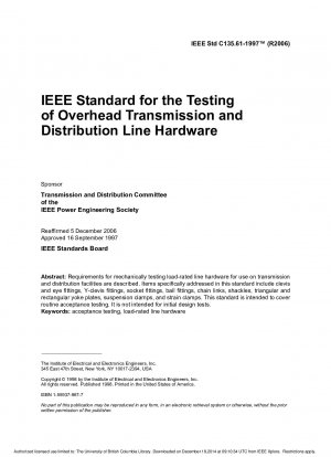 IEEE-Standard zum Testen von Hardware für Freileitungsübertragungs- und -verteilungsleitungen