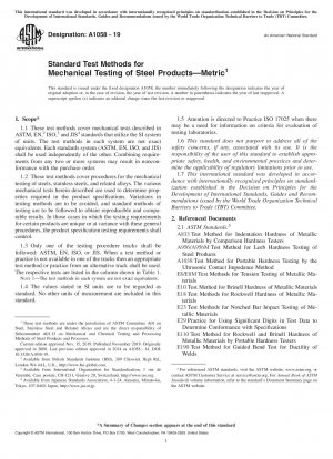 Standardprüfmethoden für die mechanische Prüfung von Stahlprodukten – metrisch