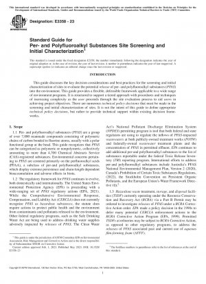 Standardhandbuch für das Standortscreening und die Erstcharakterisierung von Per- und Polyfluoralkylsubstanzen