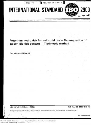 Kaliumhydroxid für industrielle Zwecke; Bestimmung des Kohlendioxidgehalts; Titrimetrische Methode