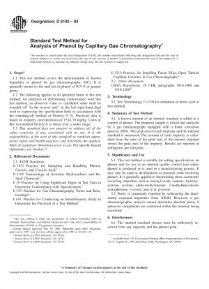 Standardtestmethode zur Analyse von Phenol mittels Kapillargaschromatographie