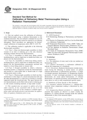 Standardtestmethode zur Kalibrierung von Thermoelementen aus hochschmelzendem Metall unter Verwendung eines Strahlungsthermometers