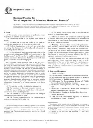 Standardpraxis für die visuelle Inspektion von Asbestsanierungsprojekten