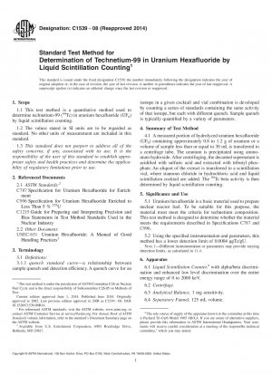 Standardtestmethode zur Bestimmung von Technetium-99 in Uranhexafluorid durch Flüssigszintillationszählung
