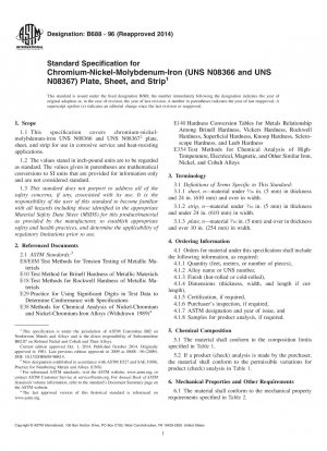 Standardspezifikation für Chrom-Nickel-Molybdän-Eisen &40;UNS N08366 und UNS N08367&41; Platte, Blech und Streifen