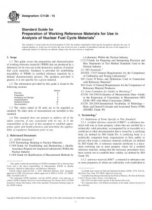 Standardhandbuch für die Vorbereitung von Arbeitsreferenzmaterialien zur Verwendung bei der Analyse von Materialien für den Kernbrennstoffkreislauf