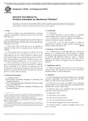 Standardtestmethode für in Pentan unlösliche Stoffe durch Membranfiltration