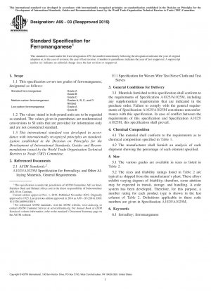 Standardspezifikation für Ferromangan
