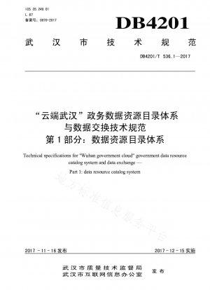 „Cloud Wuhan“ – Technische Spezifikationen für das Datenressourcenverzeichnissystem und den Datenaustausch der Regierung, Teil 1: Datenressourcenverzeichnissystem
